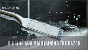 rinsing and maintaining the razor