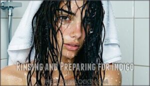 rinsing and preparing for indigo