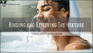rinsing and removing the mixture