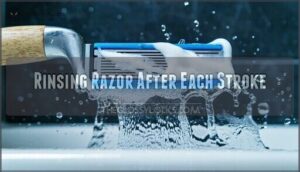 rinsing razor after each stroke