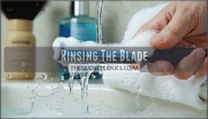 rinsing the blade