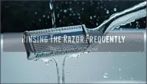 rinsing the razor frequently