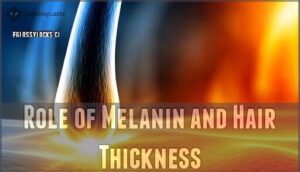 role of melanin and hair thickness