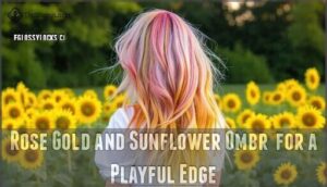 rose gold and sunflower ombré for a playful edge