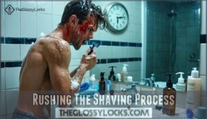 rushing the shaving process