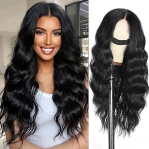 SCENTW Glueless Wigs Black Wig B0FH2B3N22