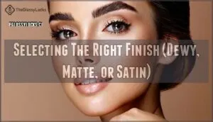 selecting the right finish (dewy, matte, or satin)