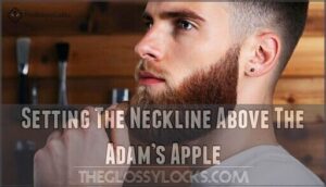 setting the neckline above the adam’s apple