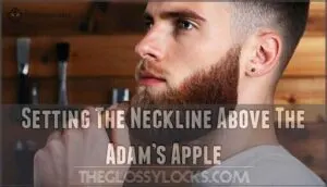 setting the neckline above the adam’s apple
