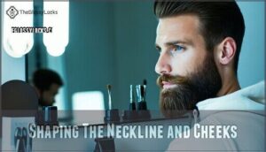 shaping the neckline and cheeks