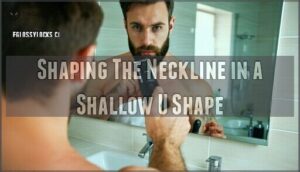 shaping the neckline in a shallow u shape