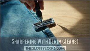 sharpening with denim (jeans)
