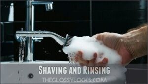shaving and rinsing