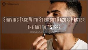 shaving face with straight razor