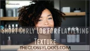 short curly lob for flattering texture