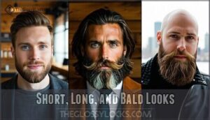 short, long, and bald looks