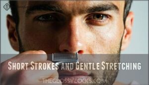 short strokes and gentle stretching short strokes and gentle stretching