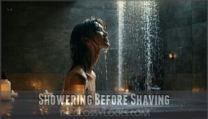 showering before shaving