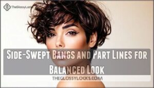 side-swept bangs and part lines for balanced look