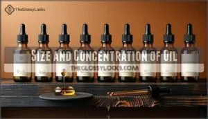 size and concentration of oil