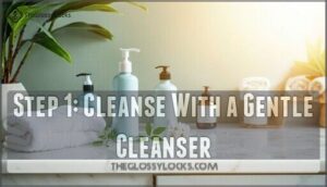 step 1: cleanse with a gentle cleanser