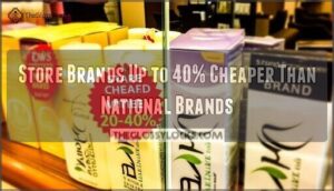 store brands up to 40% cheaper than national brands