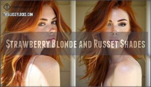 strawberry blonde and russet shades
