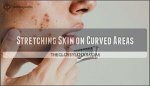 stretching skin on curved areas