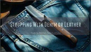stropping with denim or leather