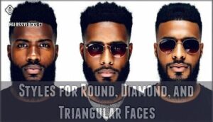 styles for round, diamond, and triangular faces