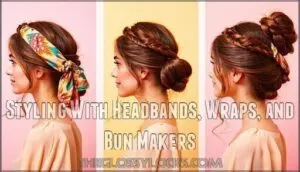styling with headbands, wraps, and bun makers