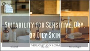 suitability for sensitive, dry, or oily skin