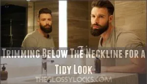 trimming below the neckline for a tidy look
