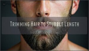 trimming hair to stubble length