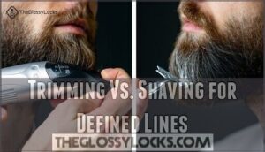 trimming vs. shaving for defined lines