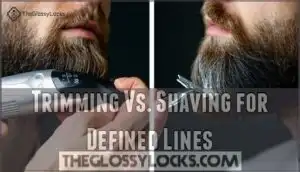 trimming vs. shaving for defined lines