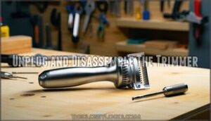 unplug and disassemble the trimmer