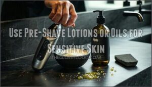 use pre-shave lotions or oils for sensitive skin