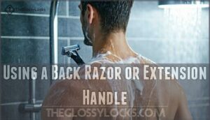 using a back razor or extension handle