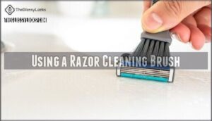 using a razor cleaning brush