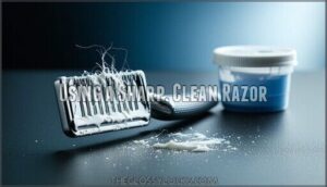 using a sharp, clean razor