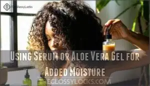 using serum or aloe vera gel for added moisture