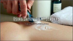 using short, light strokes
