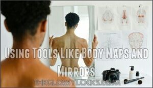 using tools like body maps and mirrors