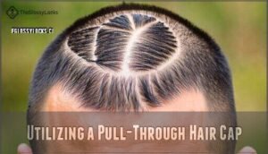 utilizing a pull-through hair cap
