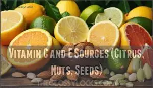 vitamin c and e sources (citrus, nuts, seeds)