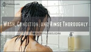 wash, condition, and rinse thoroughly
