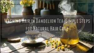 washing hair in dandelion tea