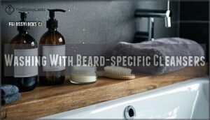 washing with beard-specific cleansers