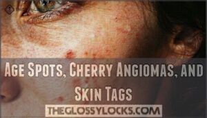 age spots, cherry angiomas, and skin tags